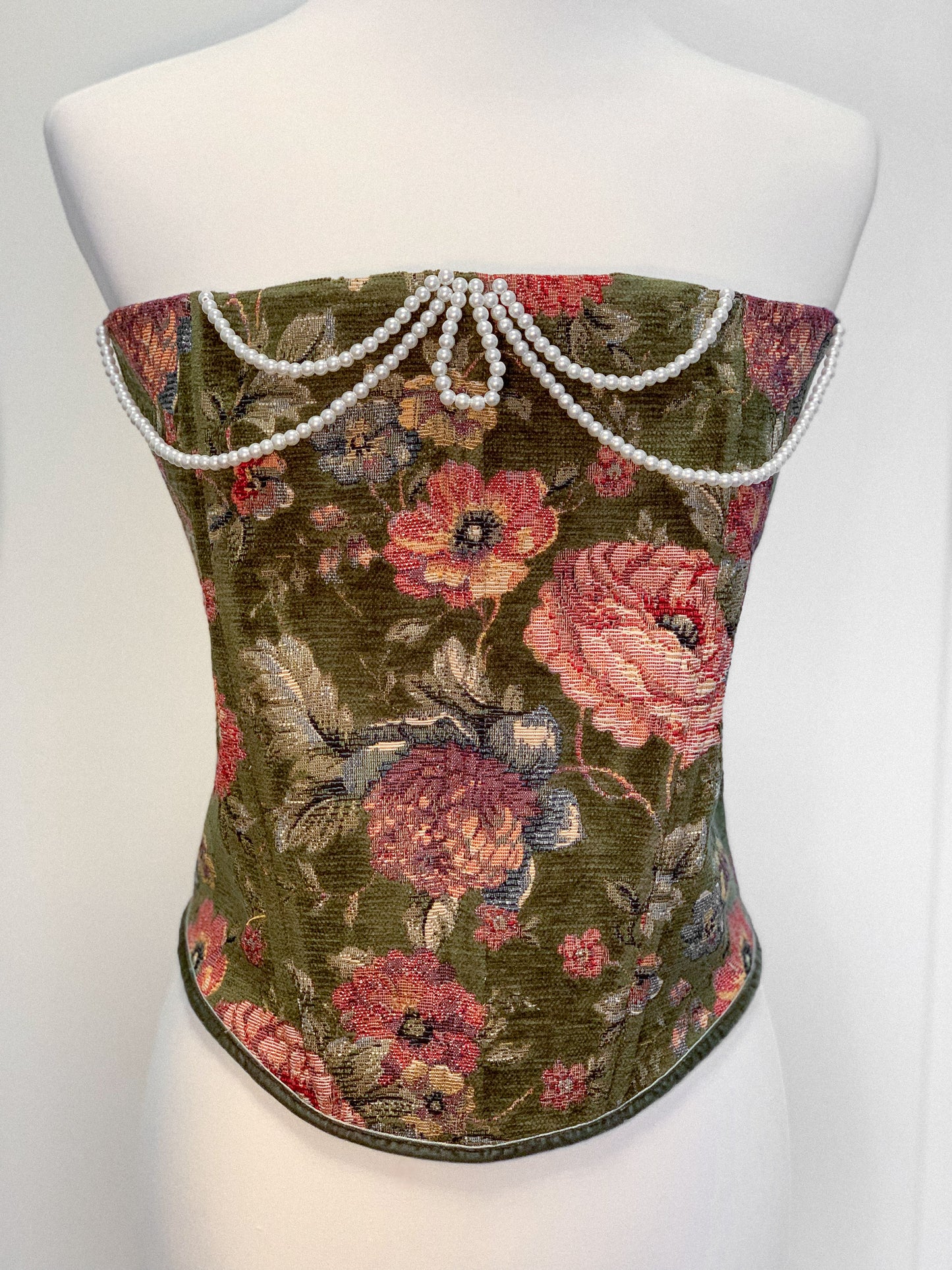 Tapestry floral overbust corset