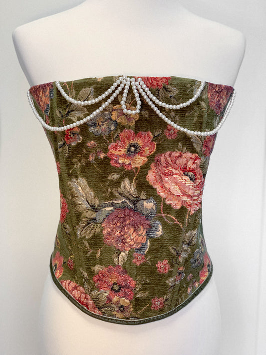 Tapestry floral overbust corset