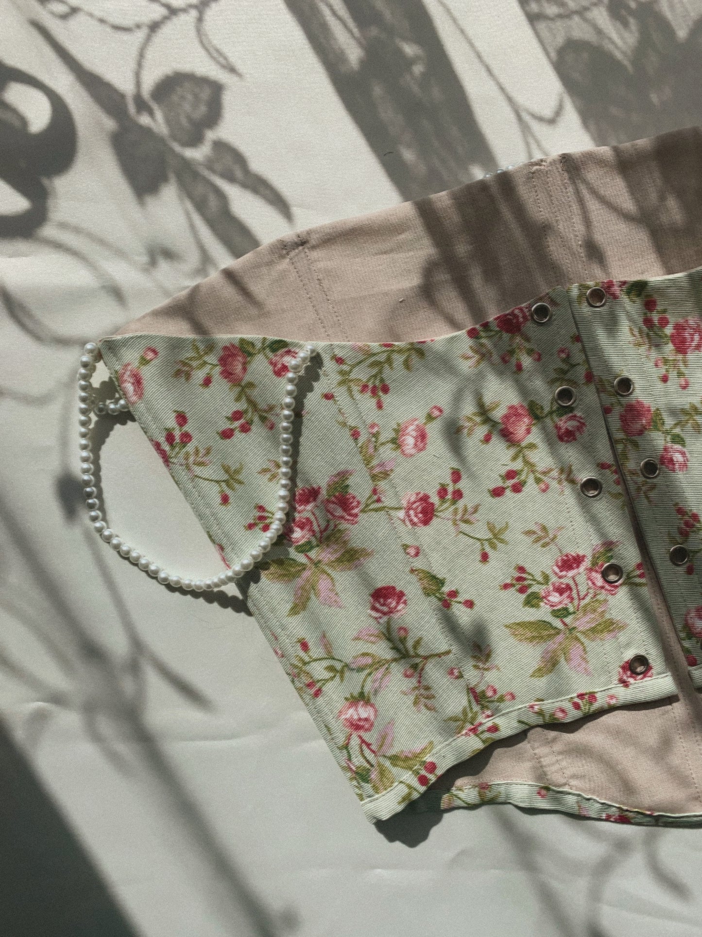Floral overbust corset