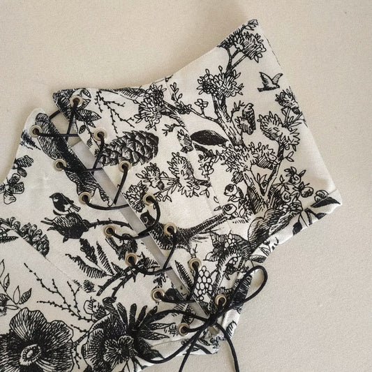 Vintage black and white corset