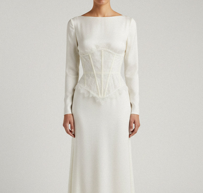 Handmade Chantilly Lace Underbust Corset - Bridal Waist Cincher